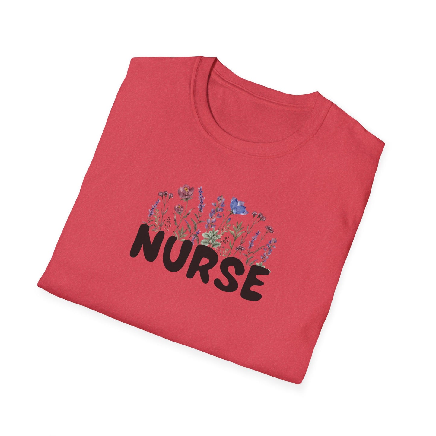 Floral Nurse Softstyle T-Shirt