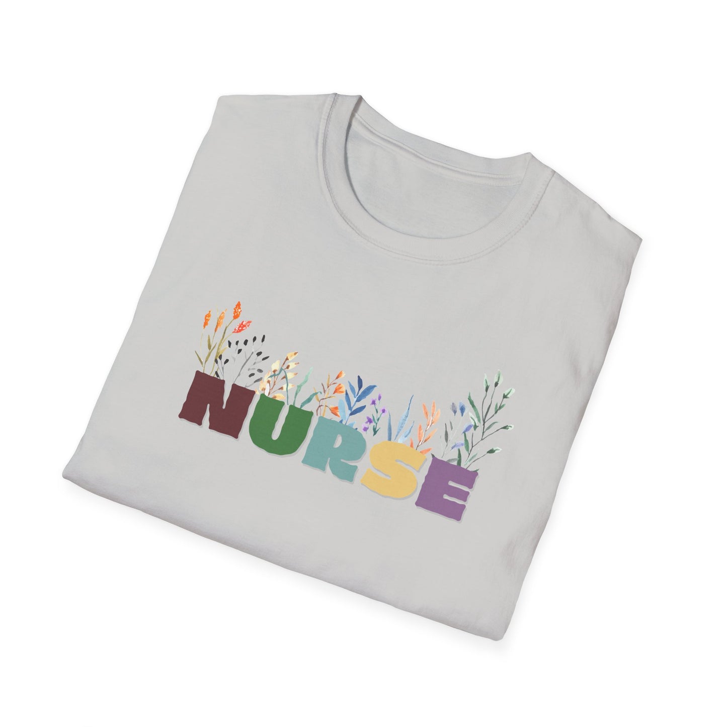 Floral Nurse Softstyle T-Shirt