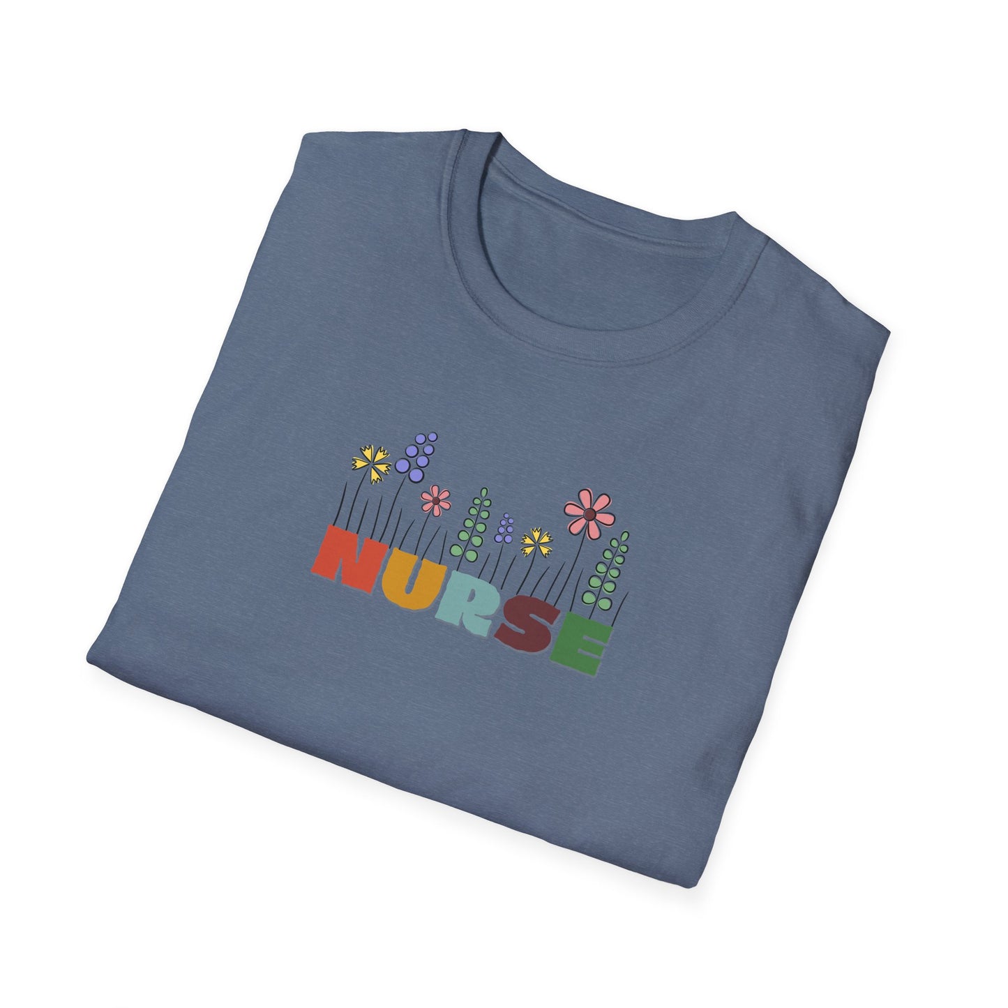 Floral Nurse Softstyle T-Shirt