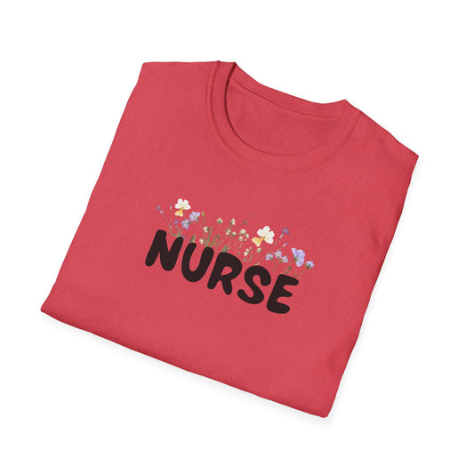 Floral Nurse Softstyle T-Shirt