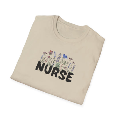 Floral Nurse Softstyle T-Shirt