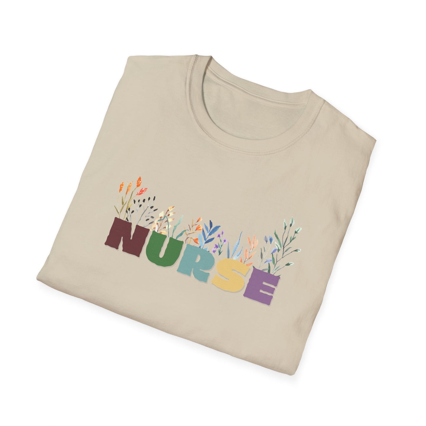 Floral Nurse Softstyle T-Shirt