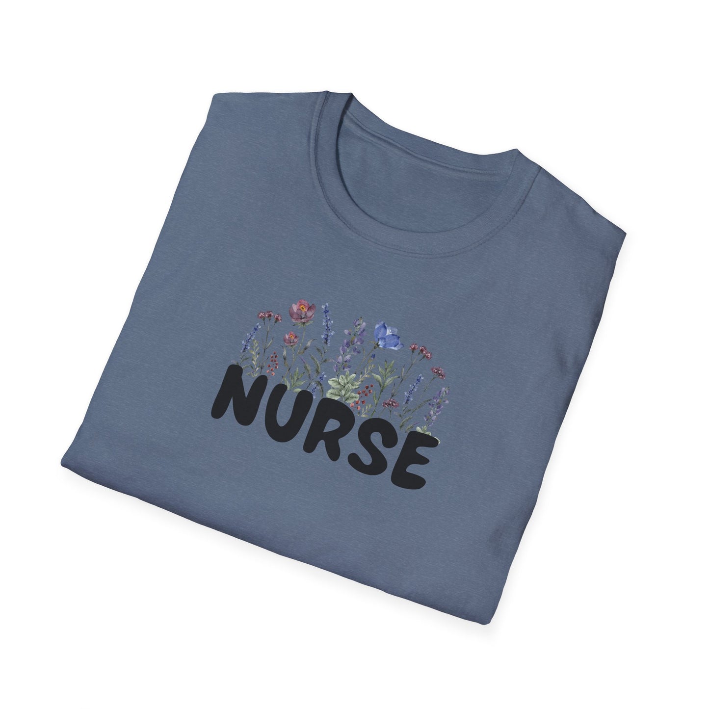 Floral Nurse Softstyle T-Shirt